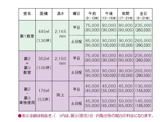 2・3階料金表